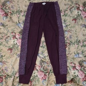 EARTHBOUND Plum Drawstring Lounge Pants with Mauve Trim